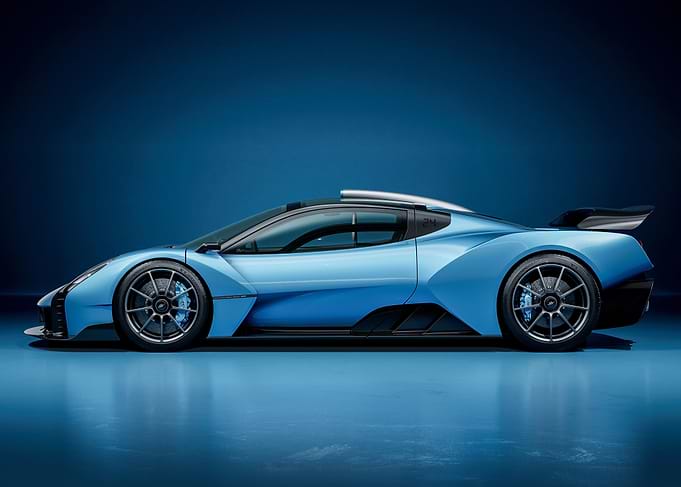 Blue Supercar Side View