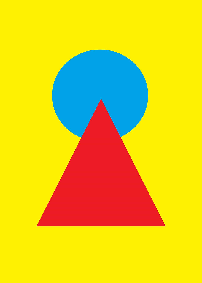 Clean Geometry - Blue Moon and Mountain