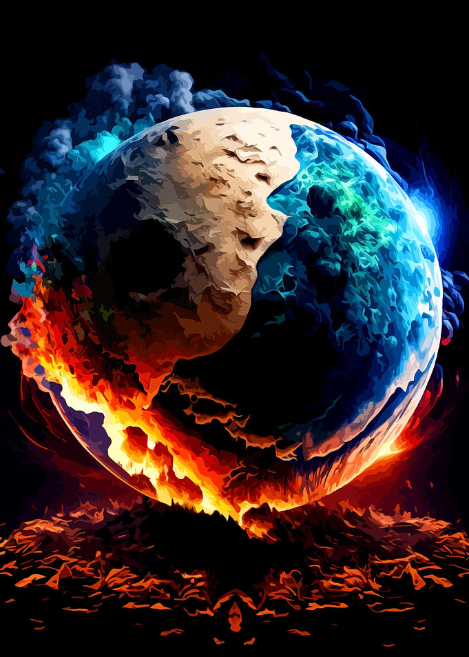 Fiery Earth Digital Art