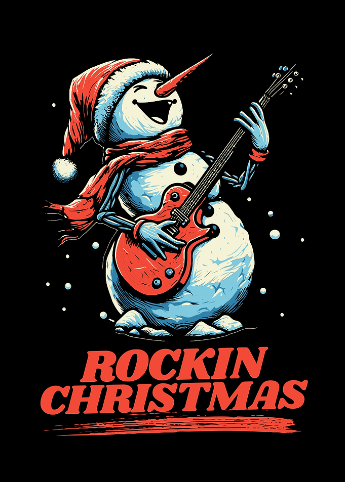 Rockin' Christmas Snowman with Guitar
