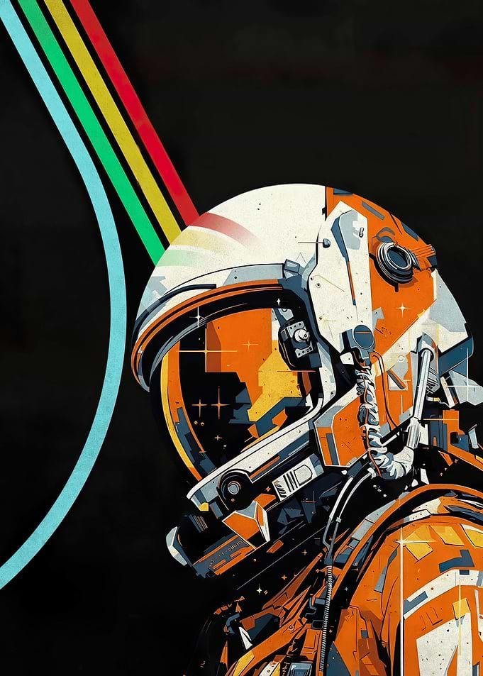Retro Astronaut Illustration