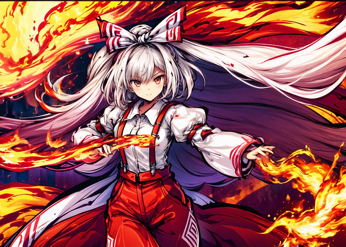 Anime Girl with Fire Powers