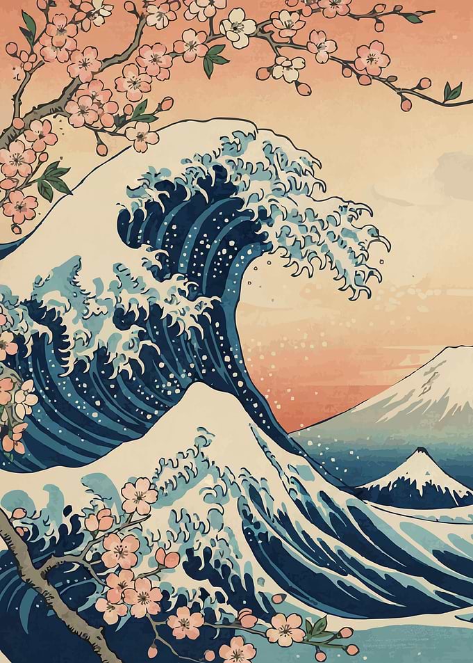 Great Wave with flower