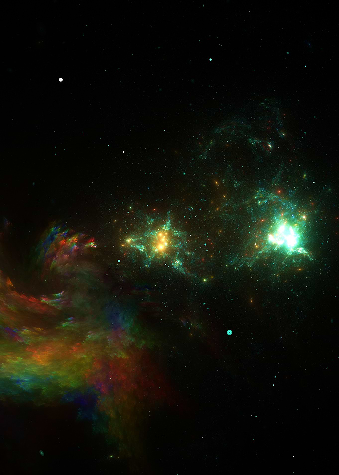 Colorful Nebula in Deep Space