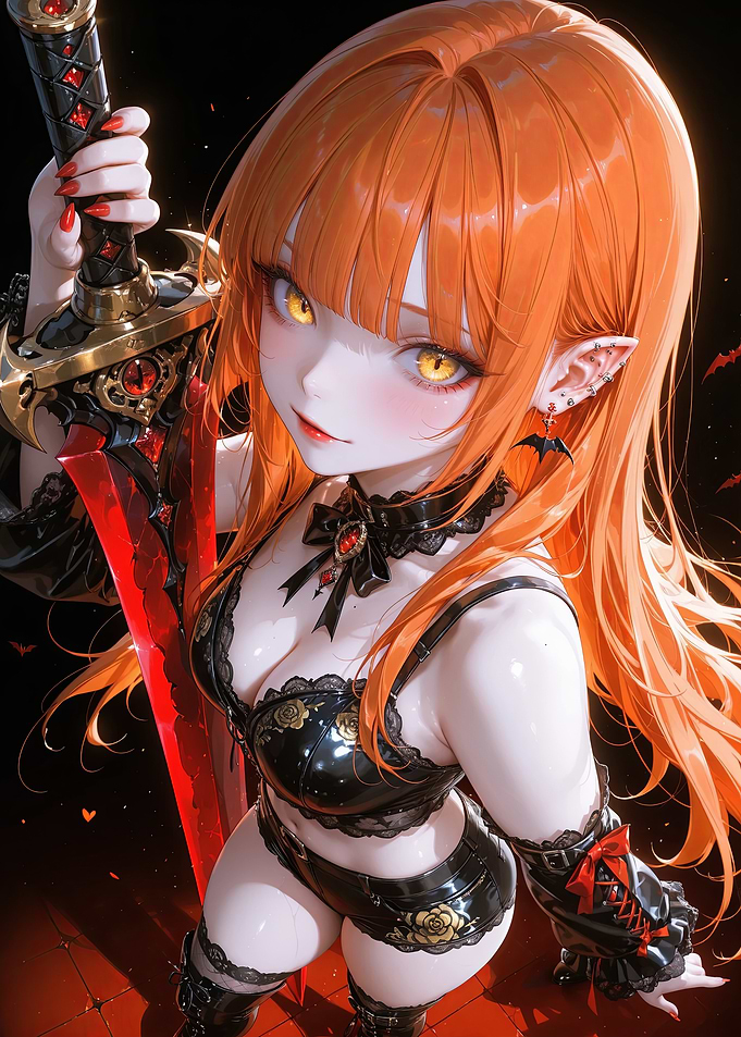 Vampire Girl with Red Sword