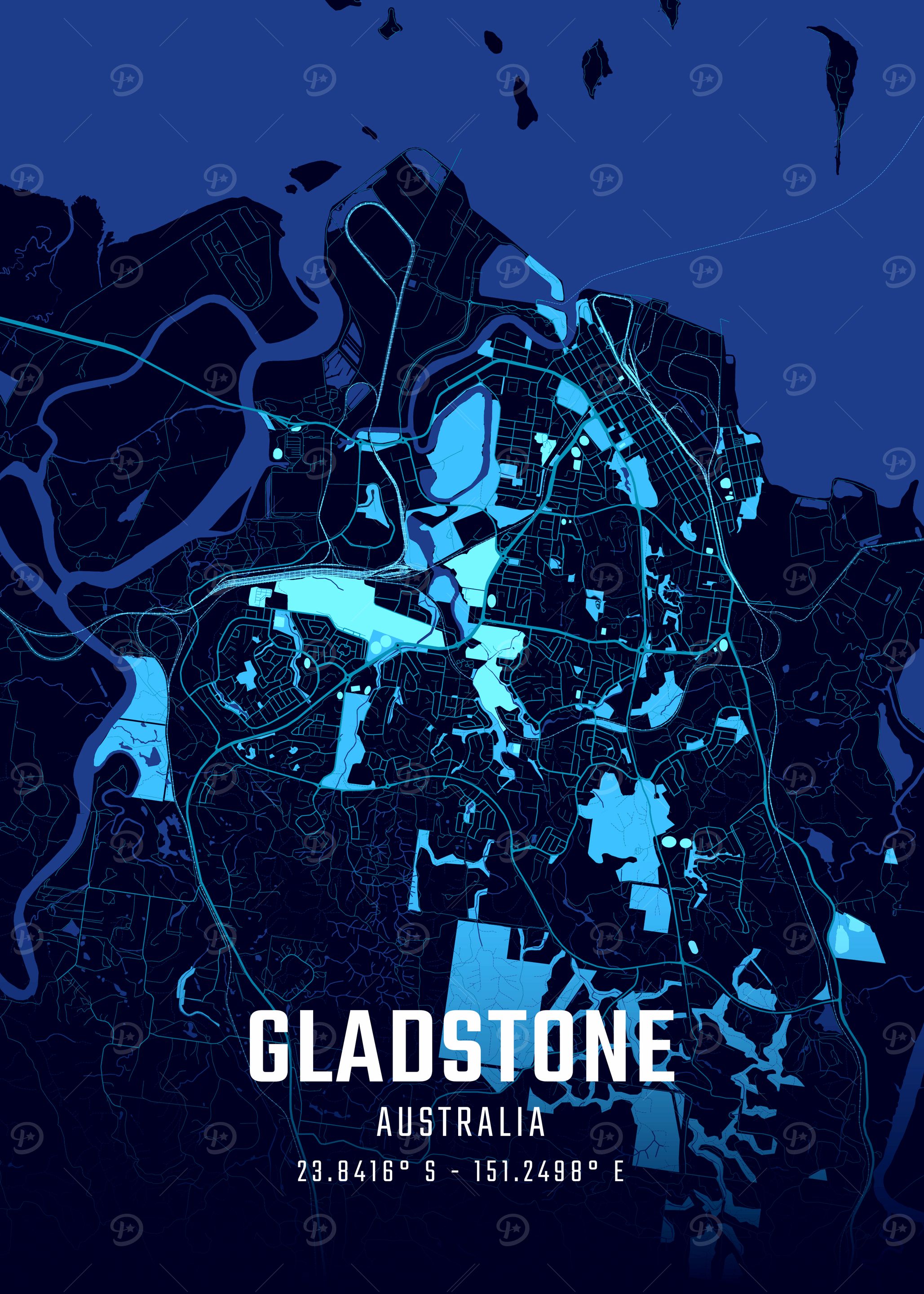 Gladstone Midnight City Map