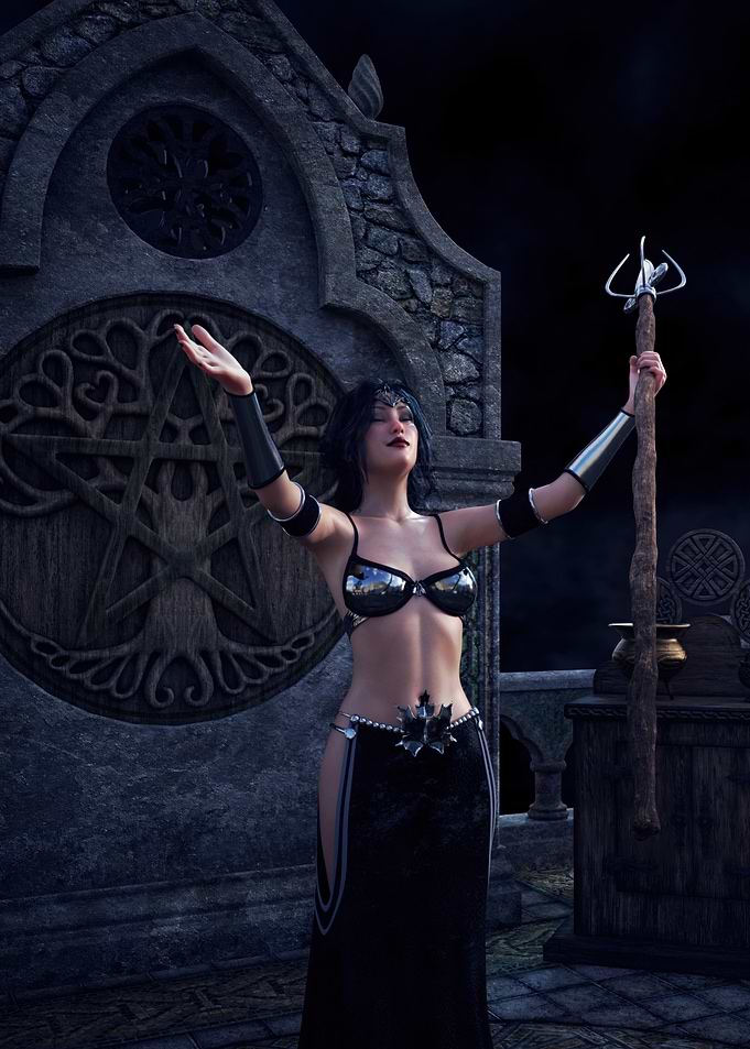 Mystical Woman with Staff