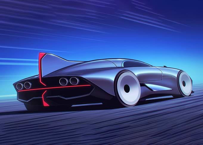 Futuristic Car Speeding