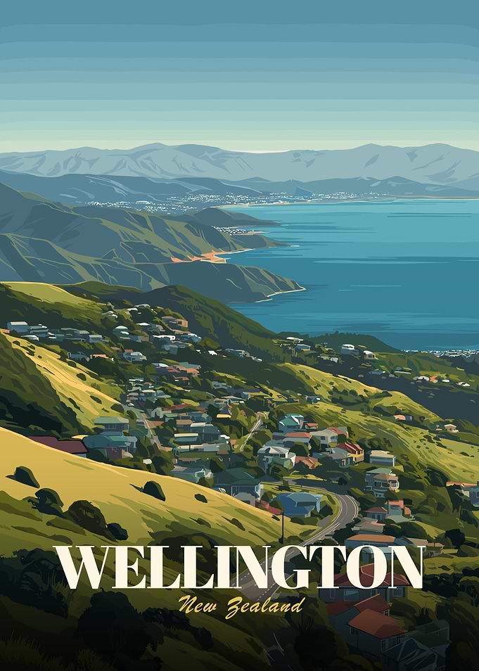 Wellington, New Zealand Landscape Art