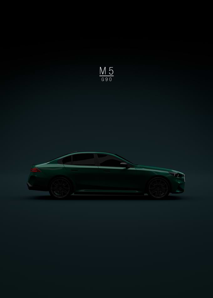 Green BMW M5 G90 Studio Shot