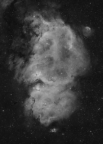 Monochrome Nebula in Starry Space