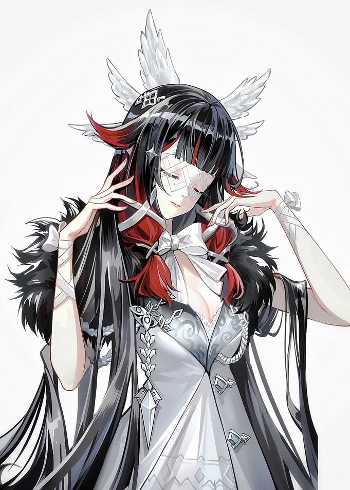 Anime Girl with Wings and Mask