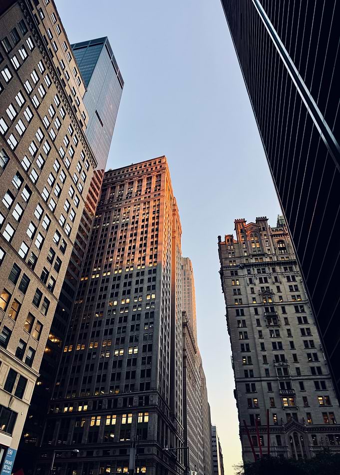 New York City Buildings at Sunset