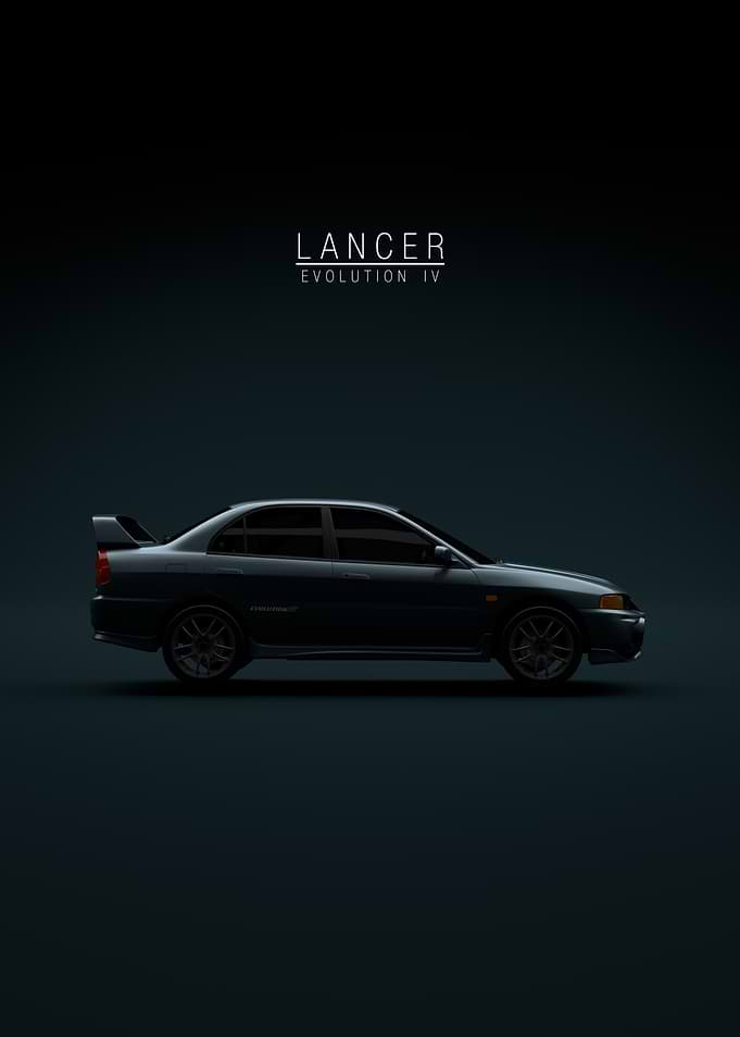 Mitsubishi Lancer Evolution IV Car Poster