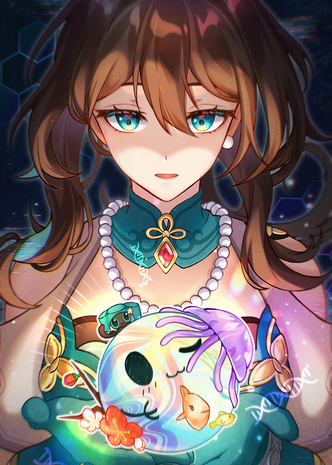 Anime Girl Holding a Magical Orb