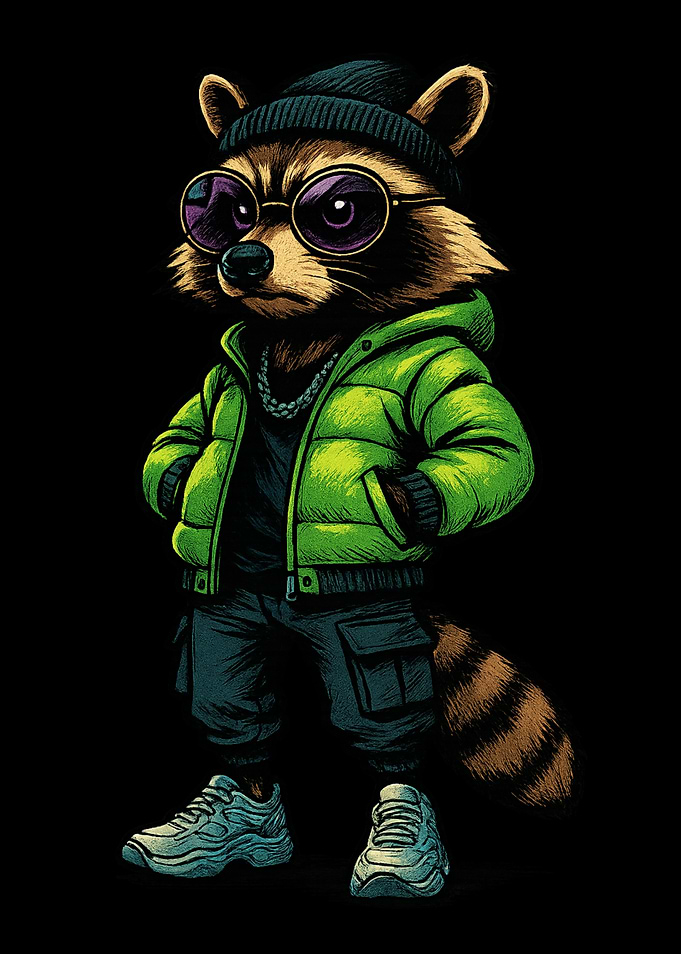 Cool Raccoon in Streetwear