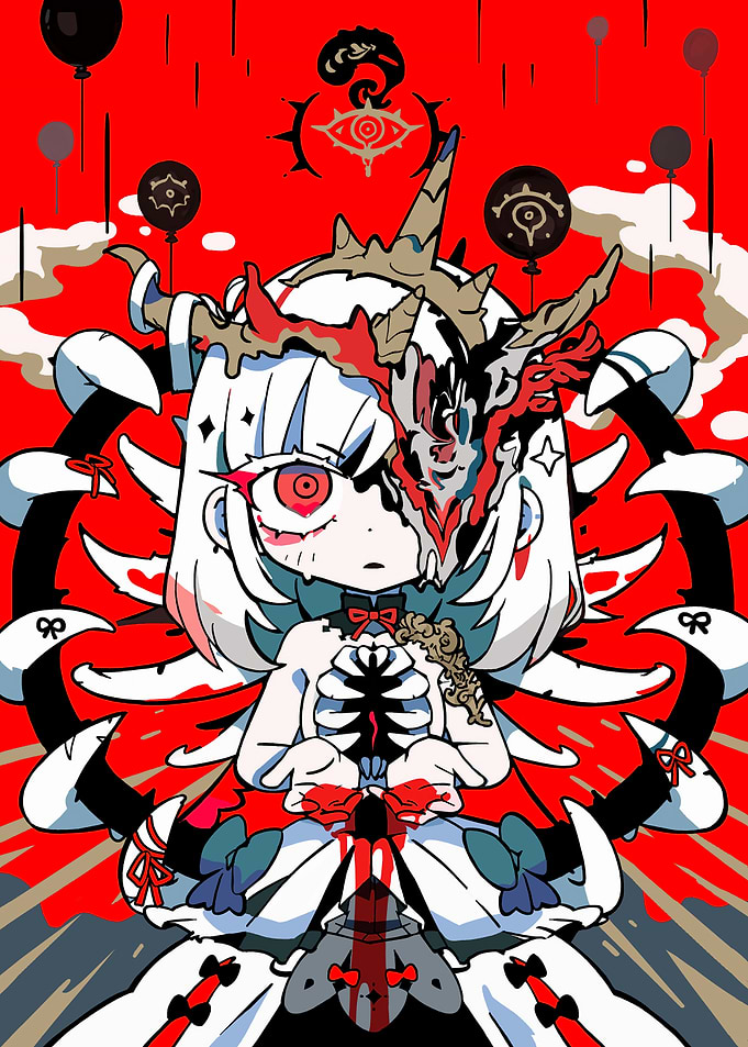 Creepy Anime Girl with Crown