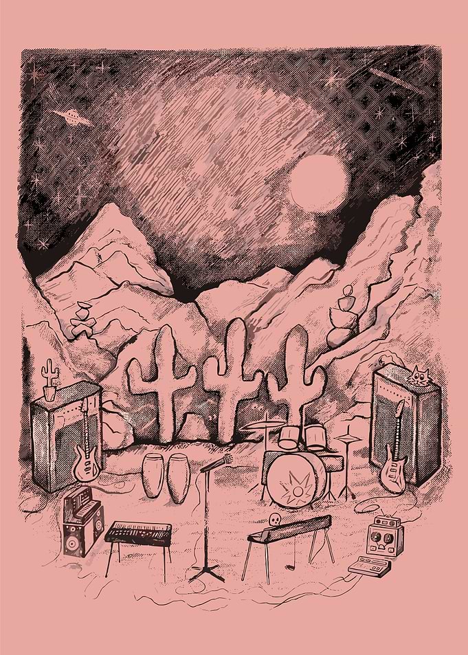 Desert Music Scene Illustration