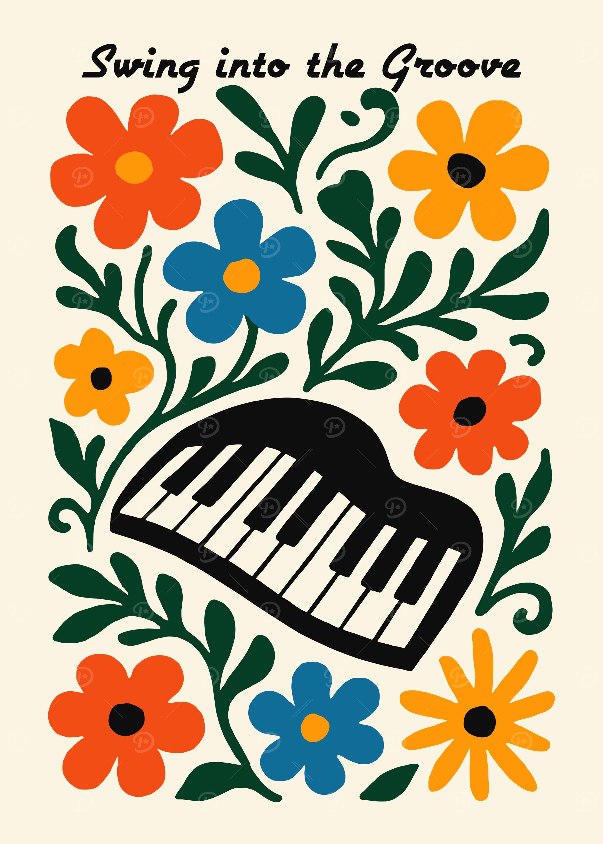 Swing into the Groove Floral Piano