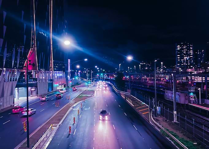 Cyberpunk inspired Night Cityscape