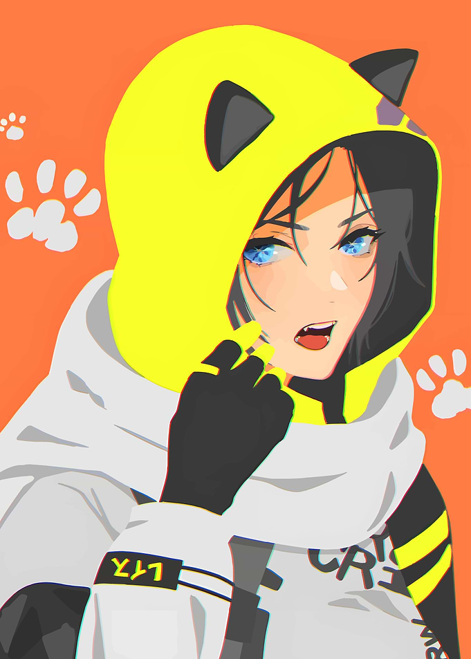Anime Girl with Cat Hoodie