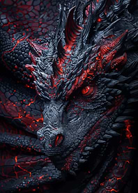 Detailed Dragon Head with Red Accents