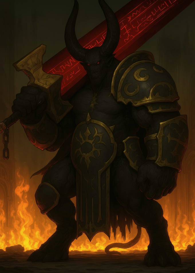 Demon Warrior with Red Sword