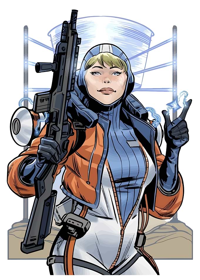 Wattson from Apex Legends with weapon