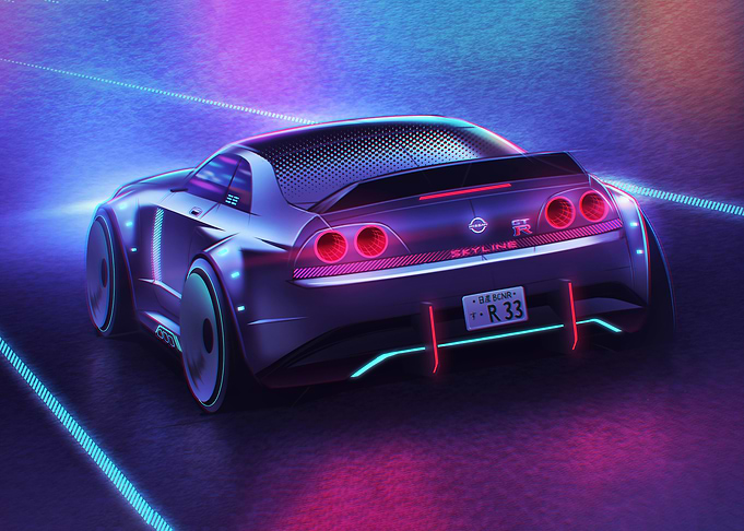 Skyline R33 Neon