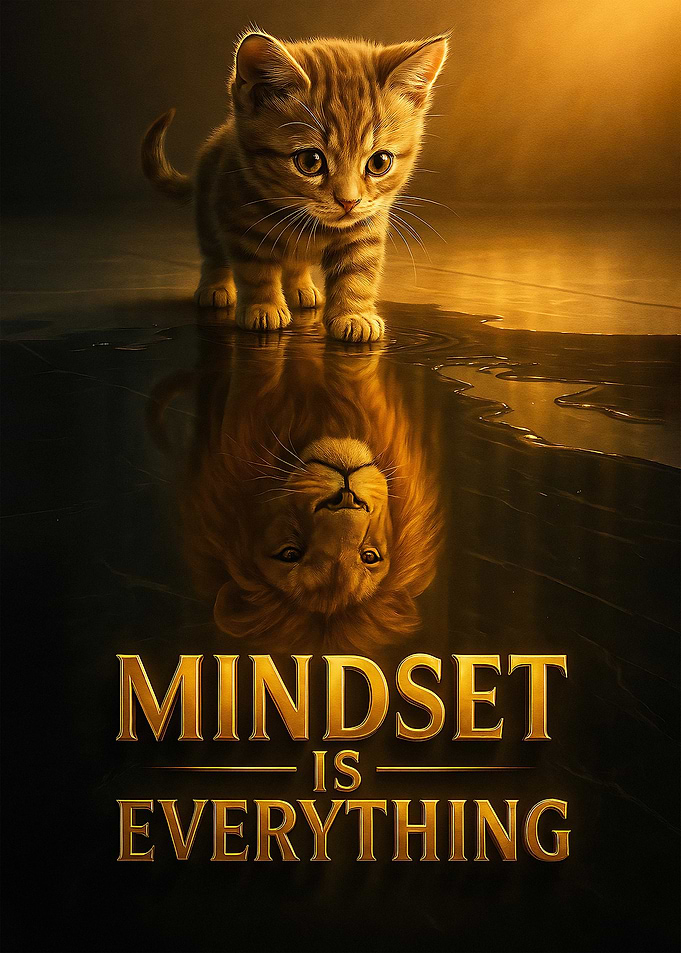 Kitten and Lion Reflection: Mindset is Everything