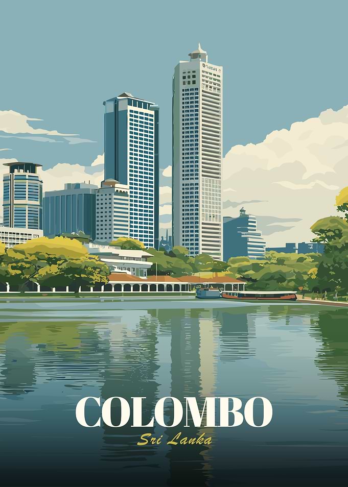 Colombo, Sri Lanka Cityscape Illustration