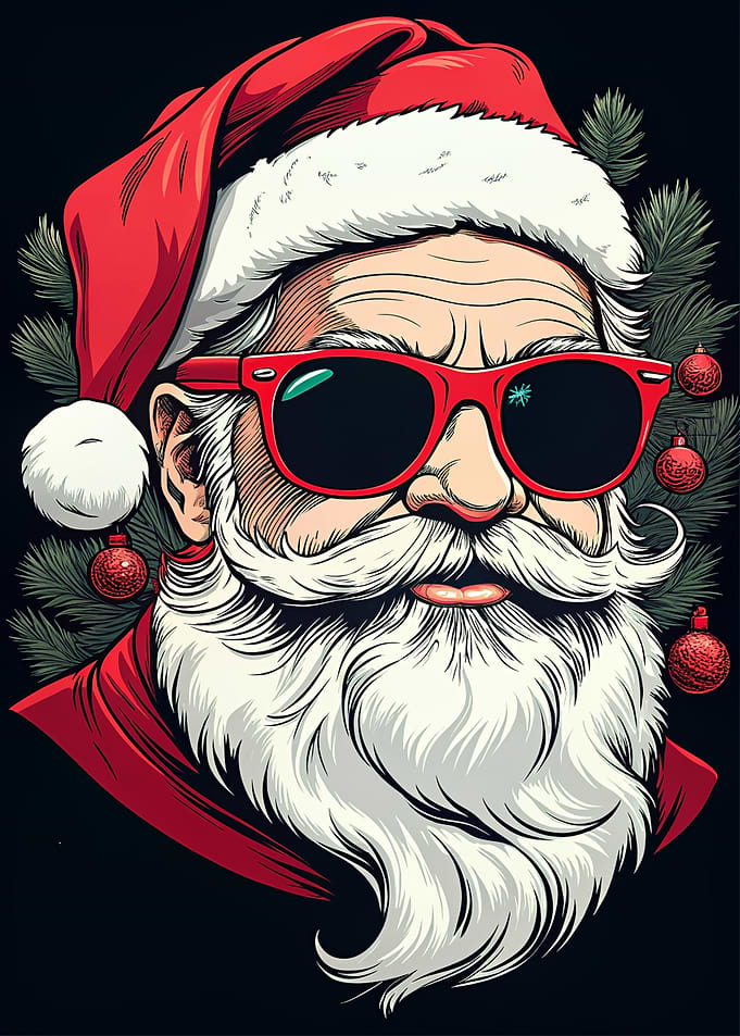 Cool Santa Claus with Sunglasses Christmas