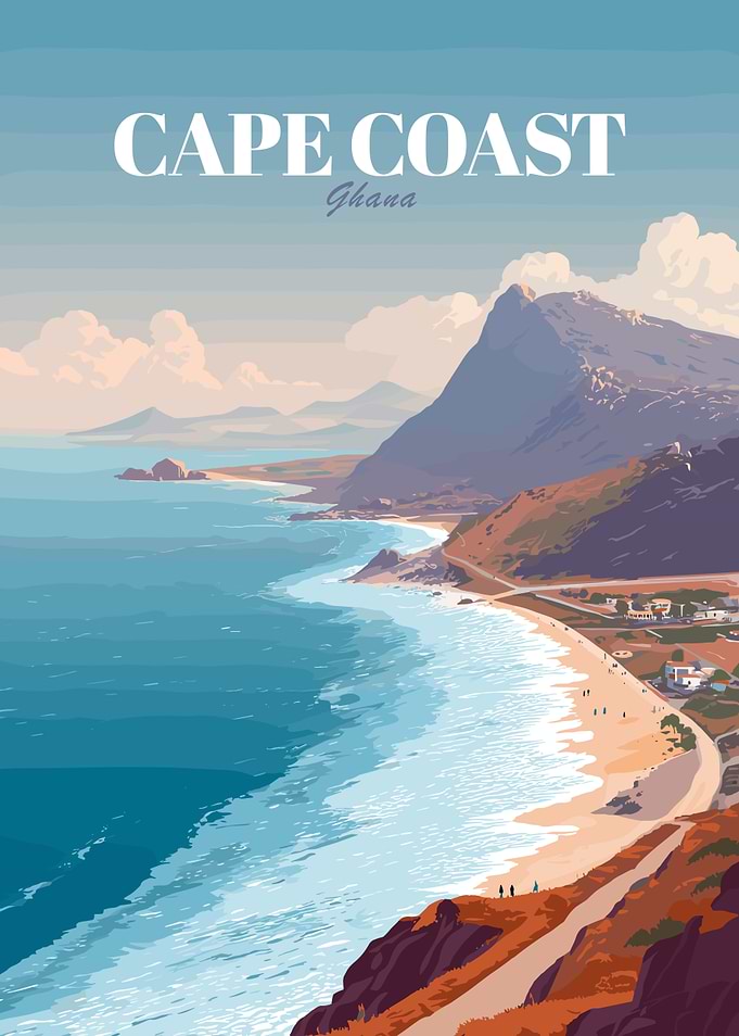 Cape Coast Ghana Travel Poster