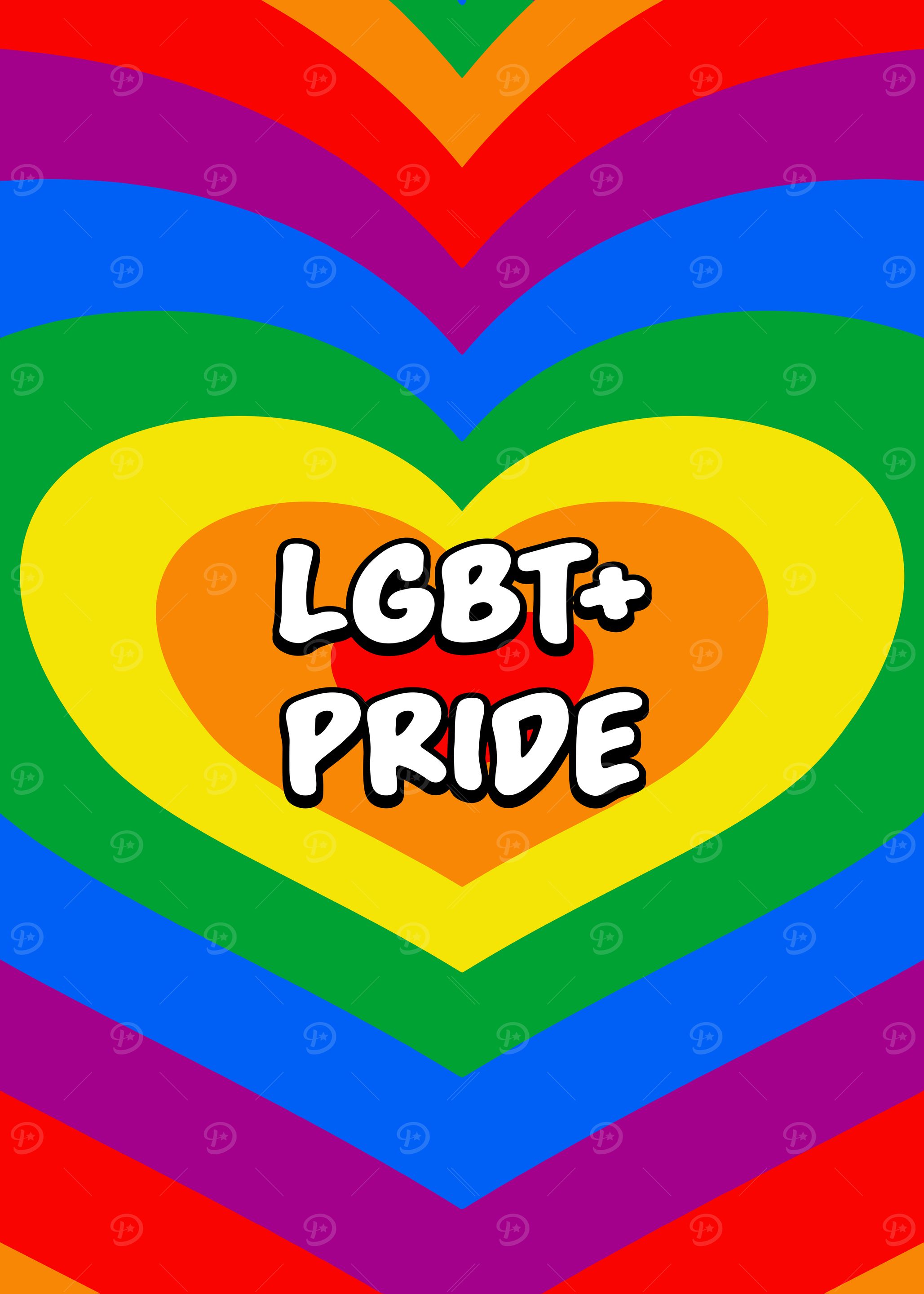 LGBT+ Pride Heart Rainbow