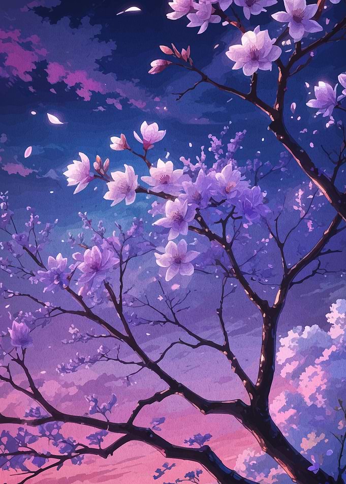 Cherry Blossoms at Dusk