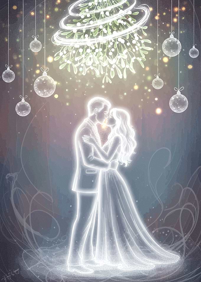 Mistletoe Kiss Digital Art