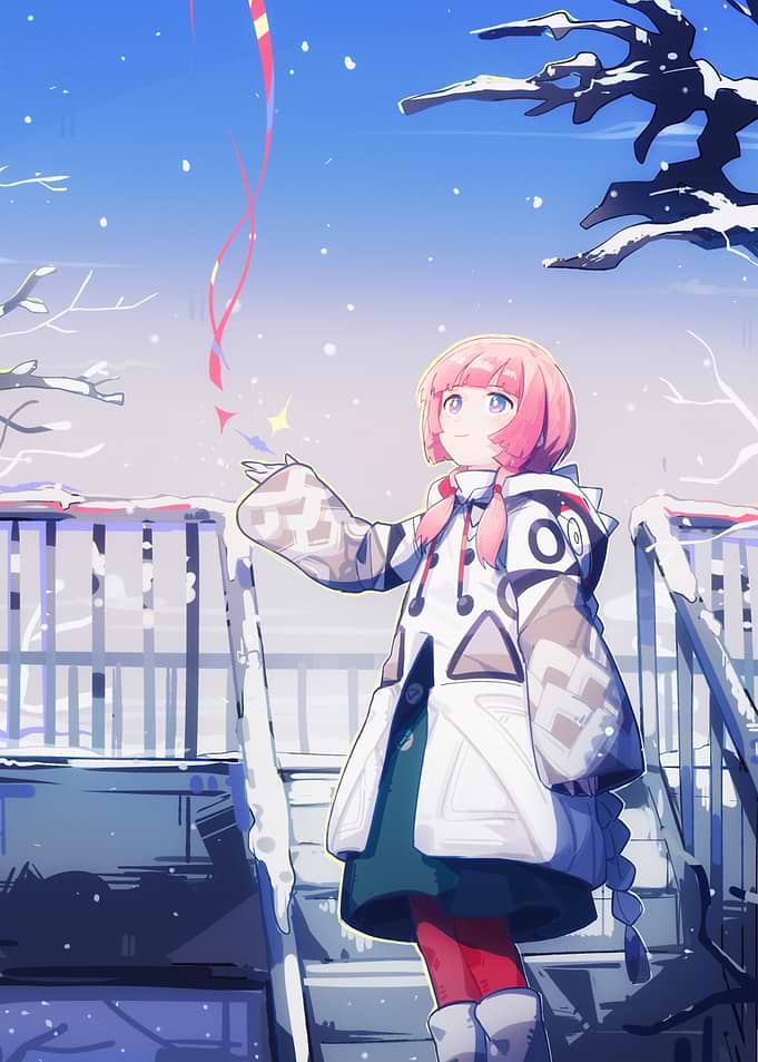 Anime Girl in Winter Wonderland