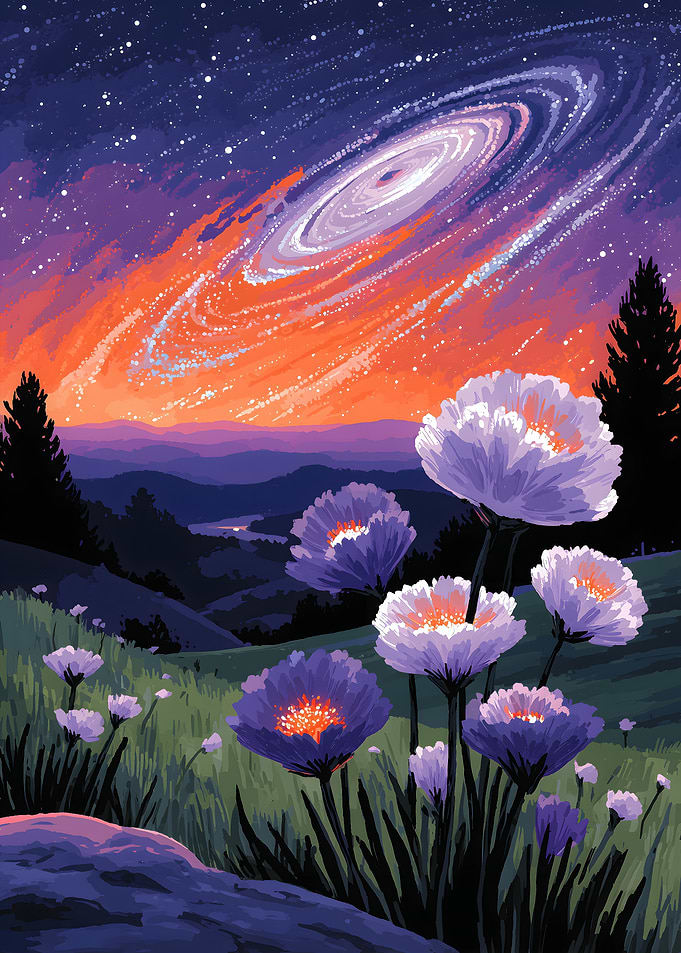 Floral Galaxy Landscape