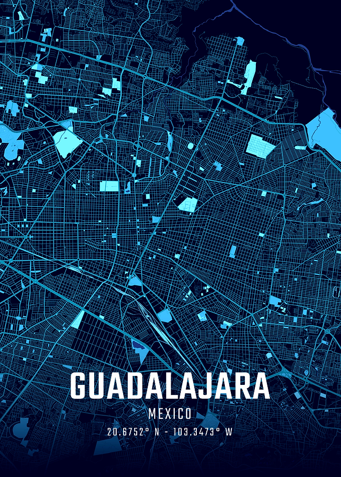 Guadalajara Midnight City Map