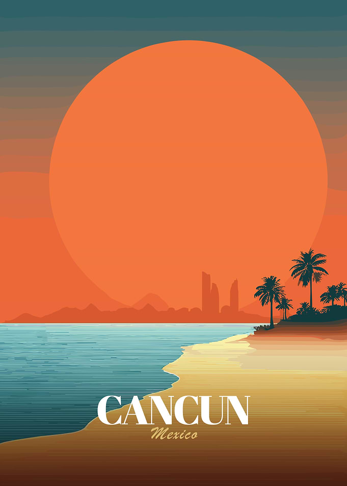 Cancun Mexico Travel Poster