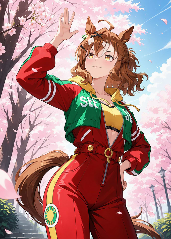 Anime Girl with Horse Ears and Tail