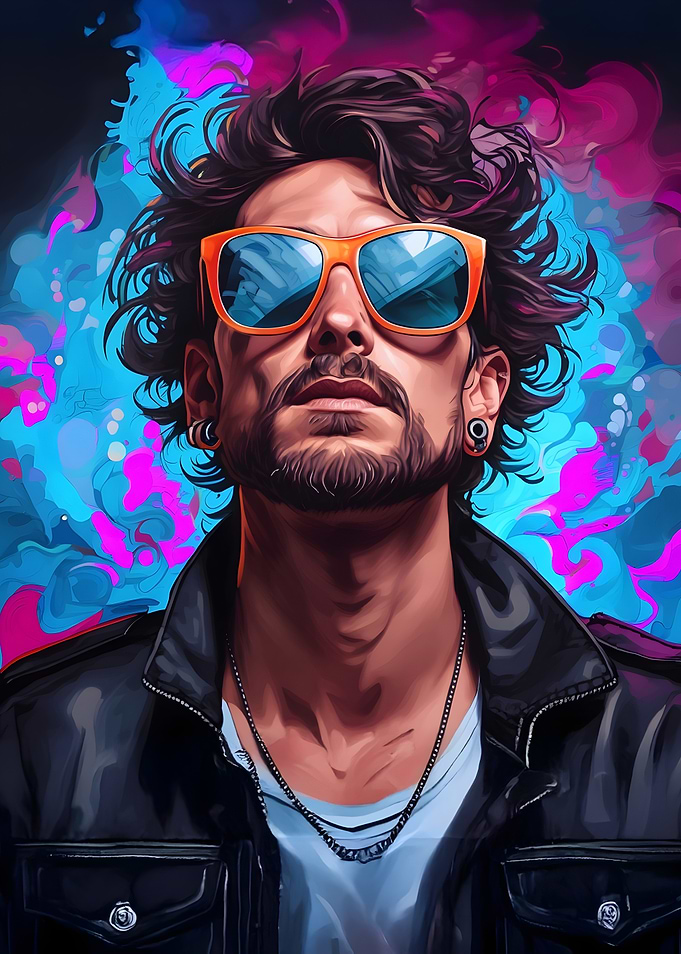 Colorful man Portrait T-Shirt