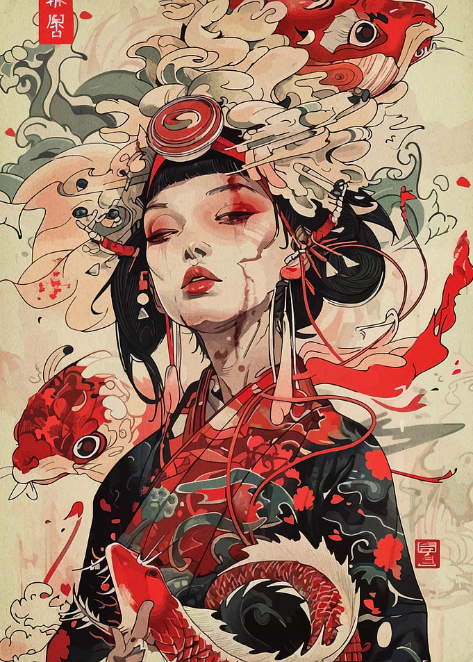 Koi Geisha Portrait