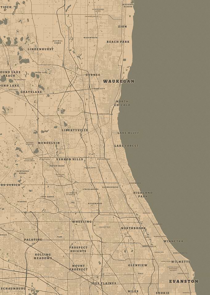 Detailed Map of Waukegan