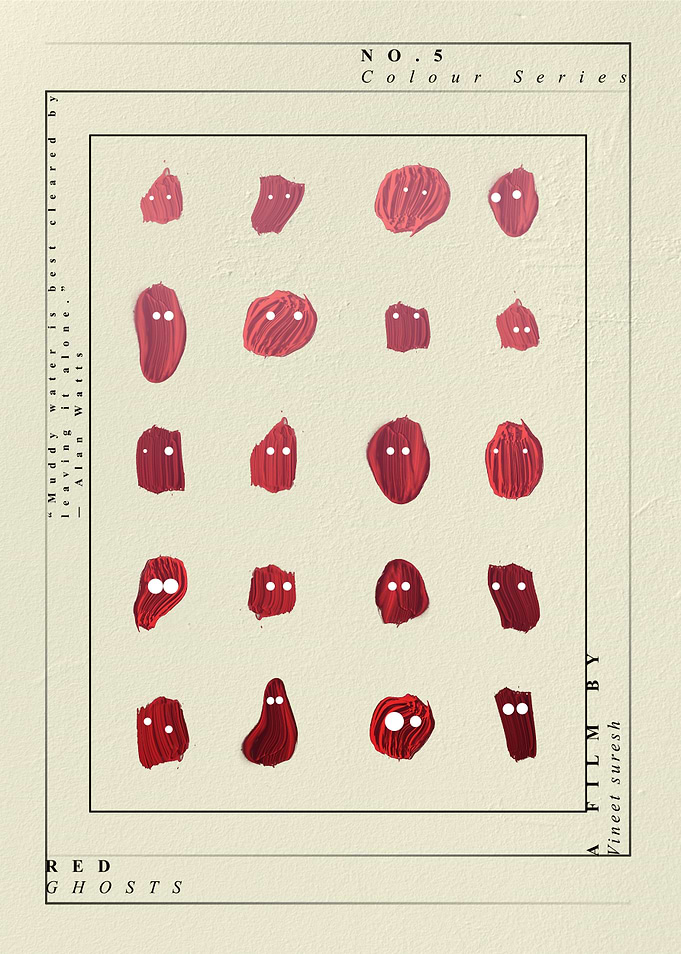 Red Ghosts – Bold Abstract Minimalist Poster