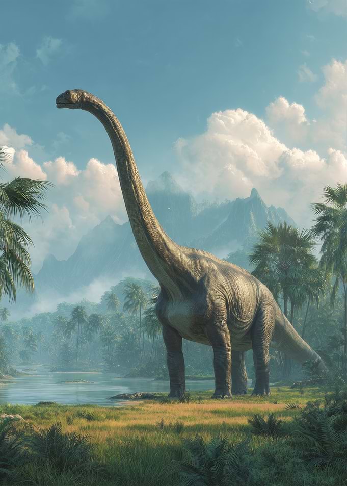 Brachiosaurus in a Prehistoric Landscape