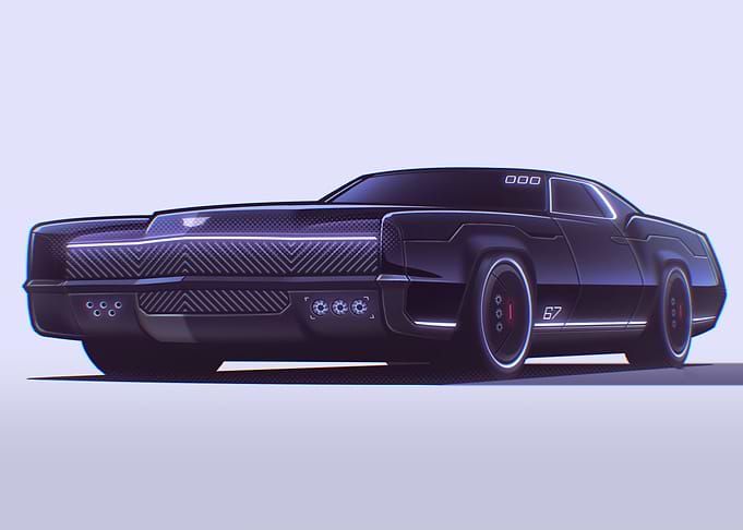 Futuristic Black Car Concept Art