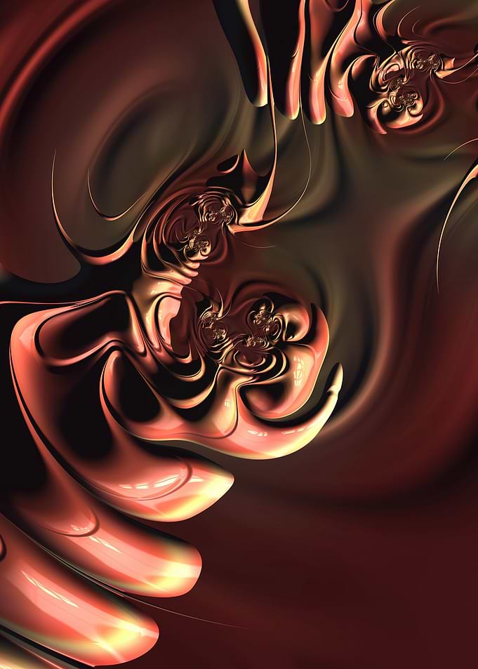 Abstract Fractal Art in Copper Tones