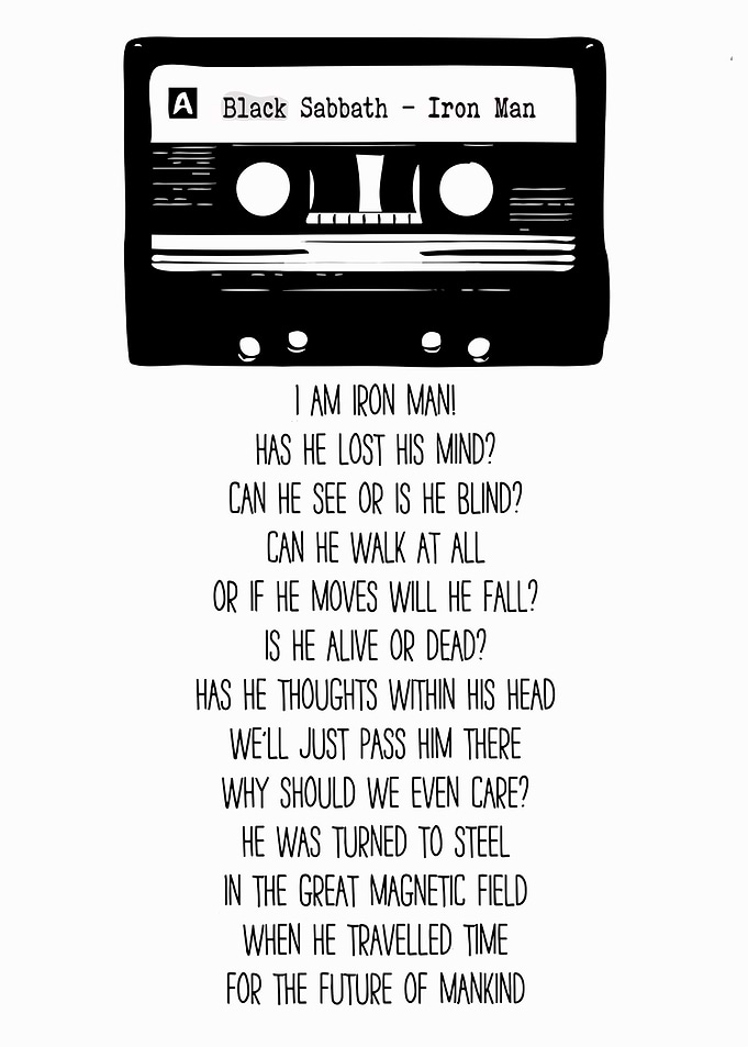 Black Sabbath Iron Man Lyrics Art