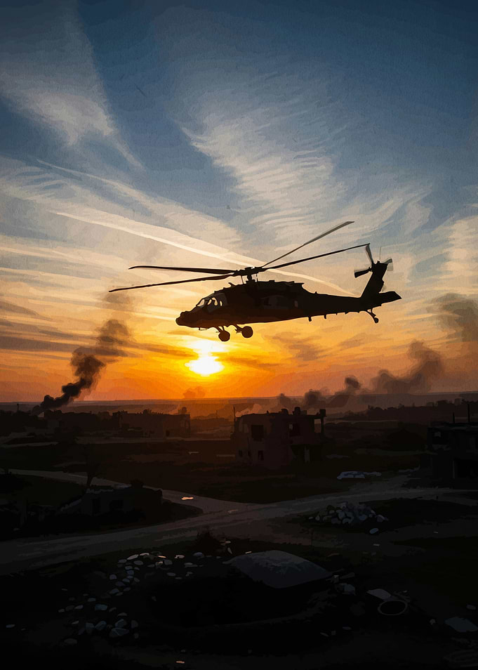 Military Helicopter Sunset